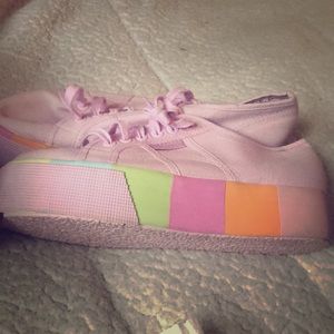 SUPERGA cotmultifox Low Top Pink, Size 8.5